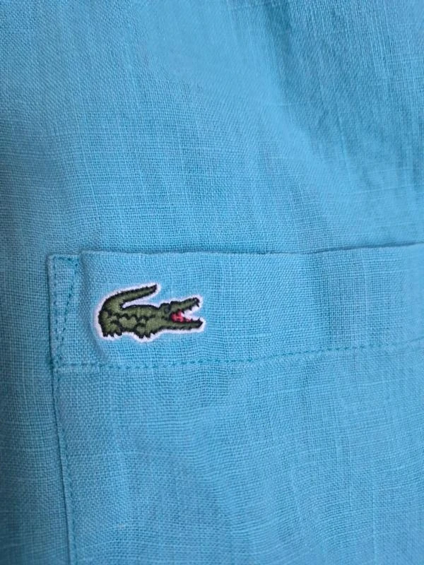 Lacoste Chemise Lin Bleu Turquoise FR 41 L – photo 13